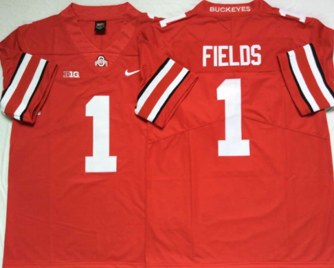 Men's Ohio State Buckeyes Justin Fields #1 Scarlet Jersey